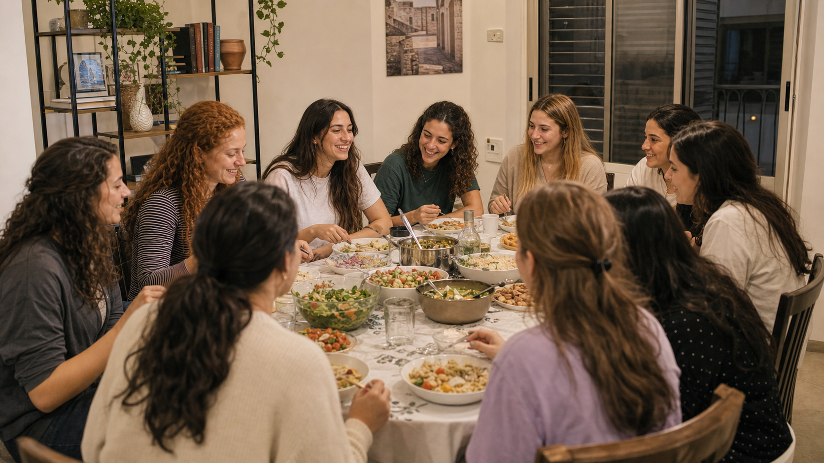 הווי חברתי סביב ארוחה משותפת